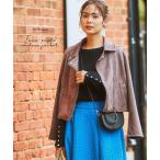 レディース フェイクスエード ライダース ジャケット S/M/L/LL ニッセン nissen