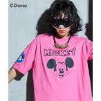 Tシャツ カットソー 大きいサイズ レディース /ディズニー ミッキーマウス/ 綿100％ フェイス プリント GEVS. | 6L/8L/10L | ニッセン nissen