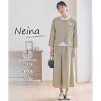 スーツ パンツ フォーマル 大きいサイズ レディース 入学式 卒業式 リネン ライク 3点セット ジャケット ＋ ブラウス ＋スカーチョ 〔Neina〕 ニッセン nissen
