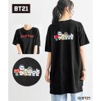 チュニック レディース BT21 ゆるシルエット プリント Tシャツ 有 夏 体型カバー お尻隠れる | L〜LL/3L〜4L | ニッセン nissen
