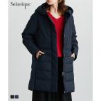 ショッピングラミネート コート アウター レディース 撥水 防風ラミネート加工 裾異素材切替ファイバーダウン [Soiunique] 冬 | M/L/LL | ニッセン nissen