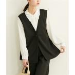 ショッピングジレ ジャケット アウター レディース 2点セット ペプラムジレ＋テーパード パンツ 春 | M | ニッセン nissen