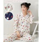 パジャマ 上下セット レディース サンリオキャラクターズ 70sウィークエンド 長袖 前開き シャツ 春 セットアップ ルームウェア | LL/3L | ニッセン nissen