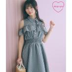 ワンピース ロング マキシ レディース シアーチェックオープン ショルダー シャツ marun ひざ下 | 6L/8L/10L | ニッセン nissen