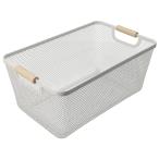 【期間限定価格：9/28まで】木製取手付き バスケット(ER3924 L WH) ニトリ