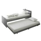 収納式ツインベッド (棚・コンセント・照明付 GY) ニトリ