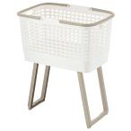 もっと腰楽ランドリーバスケット ワイド 収納式スタンド付き (アイボリー) ニトリ