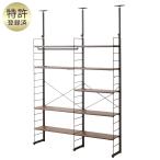 ショッピングシェルフ 突っ張りワイヤーシェルフNポルダ2連セット(幅160cm ミドルブラウン) ニトリ 期間限定価格：1/5まで