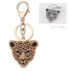  сумка очарование леопард . Panther чёрный .... Leopard брелок для ключа кольцо для ключей Gold стразы падение предотвращение ключ утерян предотвращение Kirakira 