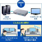 サンワダイレクト ディスプレイ切替器 VGA切替器 2入力1出力 1入力2出力 ミニD-sub15ピン 2台用 400-SW024