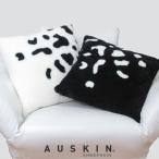 ムートンピロークッション AUSKIN ダルメシアン スタイリッシュなモノトーンの天然ムートン短毛20mmタイプのピロークッション