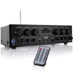 ショッピングfk07 Bluetooth Home Audio Amplifier System - Upgraded 6 Channel 750 Watt Wireless Home Audio Sound Power Stereo Receiver w/ USB, Micro SD, Headphone, 2 Mic