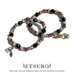 ショッピングダルメシアン ロックタイプ ルビー ダルメシアン ジャスパー 64面カット オニキス 天然石 ブレスレット パワーストーンブレスレット NOLITA