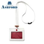 ＩＤカードケース 革 名入れ アシュフォード レッドサークル IDカードホルダー ホワイト 8779-001