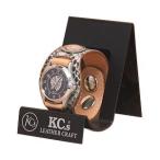 腕時計 革 ケイシーズ（KCs） エキゾチック スリーコンチョ ターコイズ ウォッチブレス パイソン KSR508D