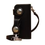 メンズ 長財布 革 ケイシーズ（KCs） プレーン グリズリー・ハフダラー ブラック 50セント ウォレット KSW003BK