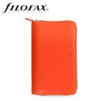 システム手帳 ナローサイズ ファイロファクス サフィアーノ パーソナル コンパクトジップ バイブルスリム システム手帳 オレンジ No. 022591