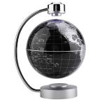 浮遊する地球儀、磁気浮上回転する惑星世界地図付き地球グローブボール、彼へのクールで教育的なギフトアイデア-8インチ浮遊台付きボール (白)