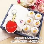 卓球ギフト 3点セット【 今治タオル ＆ 名入れ 卓球ボール 6個 ＆ アクリルキーホルダー 】 ジャパントップクリーントレ球 / ピンポン玉 キーホルダー 卒業記念