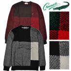 ショッピングブロック [クロコダイル]セーター 長袖毛混 クルーネック パネル切り替え カラーブロック 大きいサイズ　1003-37309