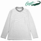 [ крокодил ] с высоким воротником футболка с длинным рукавом хлопок .. тканый окантовка весна лето M размер 2 серый 1502-38270