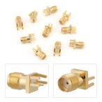 10pcs RFコネクタアダプタ SMAメスコネクタ SMAジャック SMAストレートコネクタ エンド起動 PCB実装型 基板部品 信号増幅器・LNA