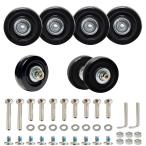 スーツケースタイヤ交換キット 4個セット 50mm*18mm 静音キャスター ベアリング付きPUホイール キャリーケースタイヤ 交換用 DIY 車輪修