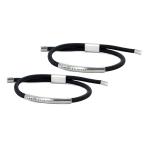 ペア ブレスレット ブランド アルマーニエクスチェンジ ペアルック お揃い カップル ペアギフト ブラック 誕生日 爆買 成人 卒業 入学