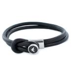 エンポリオアルマーニ ジュエリー ファッション アクセサリー ブレスレット ブラック×シルバー レザー EGS2212040 誕生日 クリスマスプレゼント 爆買