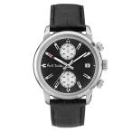 男のクロノグラフ おしゃれ シックな大人のブラック ポールスミス メンズ P10031 あすつく 腕時計