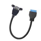 Cablecc USB 3.0 одиночный порт A женский винт крепление модель из down угол имеется материнская плата 20 булавка заголовок кабель 90 раз 
