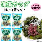 【メール便送料無料】海藻サラダ　15ｇ　4個セット　わかめ　茎わかめ　トッピング　ダイエット　食物繊維
