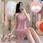  неглиже женский One-piece Cami cup имеется в клетку мини длина тонкий оборка кромка пижама спальная одежда салон одежда часть магазин надеты красивый . модный 