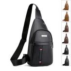 ボディバッグ メンズ pu革　2way 縦型　斜め掛け　ショルダーバッグ 自転車　鞄 レザー　ワンショルダー カジュアル 機能性