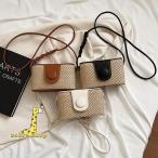 夏新作り草編みレディースショルダーバッグ　かごバッグ 中サイズがちょうど良い