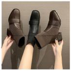 ニットブーツ ソックス風 ショートブーツ レディース 太ヒール チャンキーヒール おしゃれ 歩きやすい 通勤 靴 美脚 脚長 ハイヒール