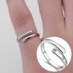 指輪 リング ピンキーリング forever シルバーカラー クリア ストーン オープンリング レディース アクセサリー