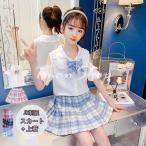 2 позиций комплект Kids выставить school форма короткий рукав JK юбка + верхняя одежда церемония окончания костюм девочка формальный ребенок Junior .. тип входить . тип школьная форма лето 
