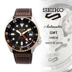 SEIKO セイコー 腕時計 日本製 セイコー 5スポーツ SKX Sports Style GMT 自動巻き レザーバンド SSK036 海外モデル [並行輸入品]