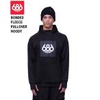 686 SIX EIGHT SIX Schic seito Schic s23-24 BONDED FLEECE PULLOVER HOODY BLACK мужской одежда для сноуборда водоотталкивающий Parker Япония стандартный товар 