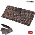 印傳屋 印伝屋 財布 束入Ｌ 長財布タイプ  紫地白漆 菱菊