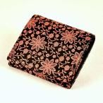 ショッピングクレマチス 印伝 財布 二つ折り 印傳屋 印伝屋 札入 黒地ピンク漆 クレマチス 2204