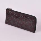 印傳屋 印伝屋 財布 束入A 長財布タイプ 紫地黒漆 ローズ