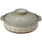 ショッピング三島 銀峯陶器 萬古焼 土鍋 (深鍋) 11号 5-6人用 花三島 21111