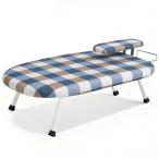 ショッピングアイロン台 VECELO -アイロン台 61*36*18cm 1.4kg コンパクト 折り畳み 舟形 仕上げ馬付き チェックブルー