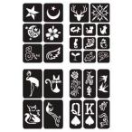 ステンシルシール L14 A4台紙 複数絵柄 アート作品 ヘナタトゥー用 グリッタータトゥー用