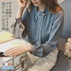 ブラウス レディース ボウタイ スカーフ タイ スーツ インナー トップス 長袖 透けにくい 大きいサイズ 小さいサイズ 通勤服 大人 会社 オフィス ビジネス