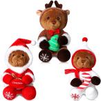 ショッピングsnowman 【並行輸入品】 HyDren 3 Pieces Christmas Bear Stuffed Animals Dressed As Elk Sn