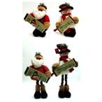 ショッピングsnowman 【並行輸入品】 Fabric Burlap Stuffed Santa or Snowman with Expandable Legs