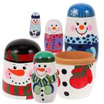 ショッピングsnowman 【並行輸入品】 FOMIYES 5 Pcs Christmas Wooden Russia Dolls, Christmas Russian N
